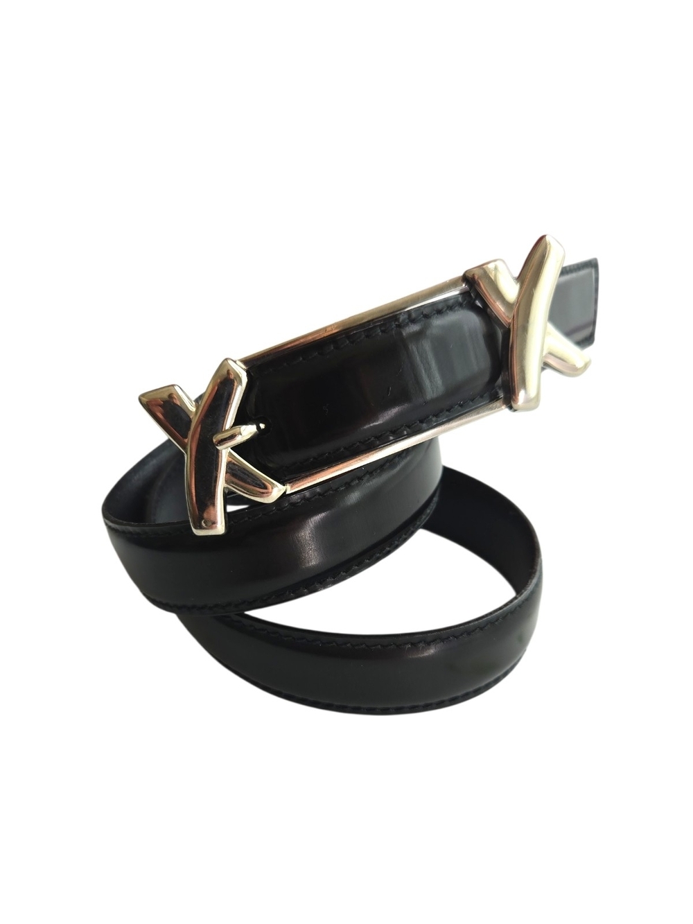 Paloma Picasso Black Belt with Silver Buckle size Small
